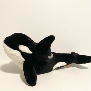 Wild Republic Realistic Orca Killer Whale w Blowhole 19” Plush Toy Large Sea